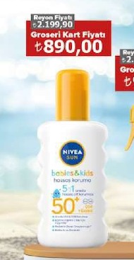 Nivea Sun Bebek Ve Cocuklar Icin Hassas Korumali Gun Kresmi Sprey 50+ Faktör