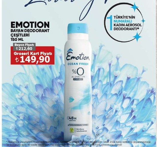 Emotion Bayan Deodorant Çeşitleri 150Ml