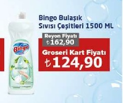 Bingo Bulaşık Sıvısı Çeşitleri 1500 Ml