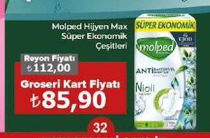 Molped Hijyen Max Süper Ekonomik Çeşitleri 32'Li