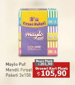 Maylo Puf Mendil Fırsat Paketi 3X150