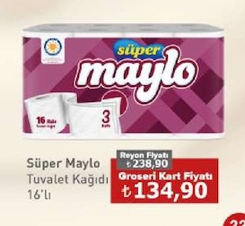 Süper Maylo Tuvalet Kağıdı 16'Lı