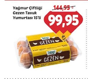 Yağmur Çiftliği Gezen Tavuk Yumurtası 15'Li