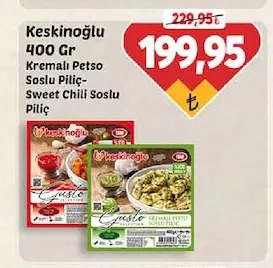 Keskinoğlu 400 Gr Kremalı Petso Soslu Piliç Sweet Chili Soslu Piliç