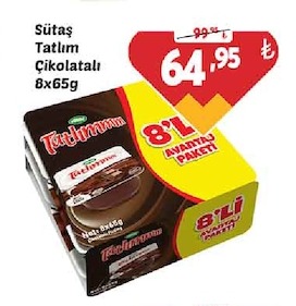Sütaş Tatlım Çikolatalı 8X65G