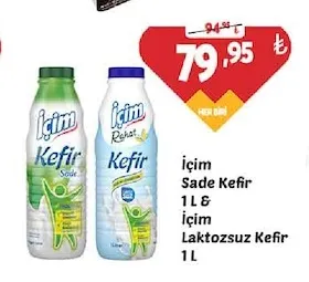 Içim Sade Kefir 1 L & Içim Laktozsuz Kefir 1 L