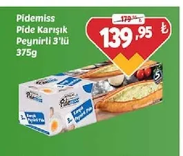 Pidemiss Pide Karışık Peynirli 3'Lü 375G