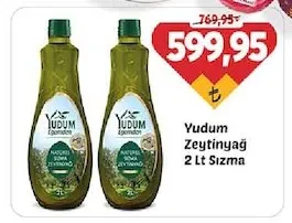 Yudum Zeytinyağı 2 Lt Sızma