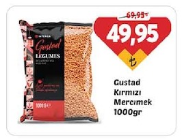 Gustad Kırmızı Mercimek 1000Gr