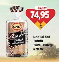 Uno Iki Kat Tahilli Tava Ekmegi 470 Gr