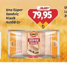 Uno Süper Sandviç Klasik 4X100 Gr