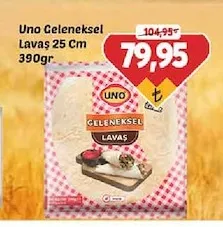 Uno Geleneksel Lavaş 25 Cm 390Gr