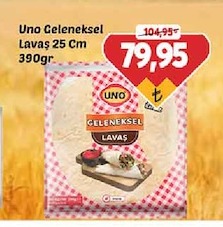Uno Geleneksel Lavaş 25 Cm 390Gr