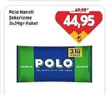 Polo Naneli Şekerleme 3X34Gr Paket