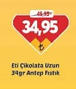 Eti Çikolata Uzun 34Gr Antep Fıstık