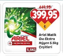 Ariel Matik Oxi Ekstra Hijyen 5.5 Kg Çeşitleri