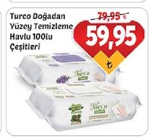 Turco Doğadan Yüzey Temizleme Havlu 100'Lü Çeşitleri