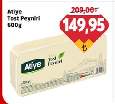 Atiye Tost Peyniri 600G