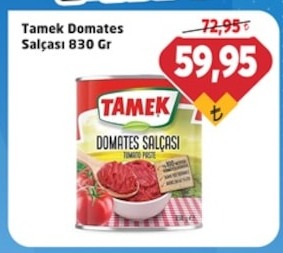 Tamek Domates Salçası 830 Gr