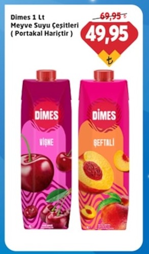 Dimes 1 Lt Meyve Suyu Çeşitleri ( Portakal Hariçtir )