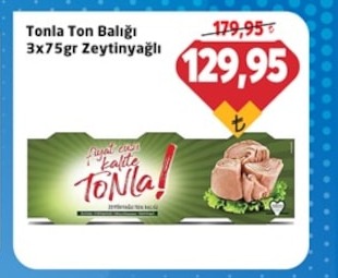 Tonla Ton Balığı 3X75Gr Zeytinyağlı