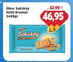 Ülker Saklıköy Sütlü Kremalı 3X88Gr