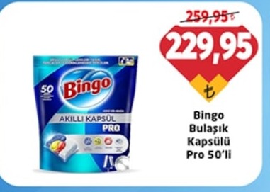 Bingo Bulaşık Kapsülü Pro 50'Li