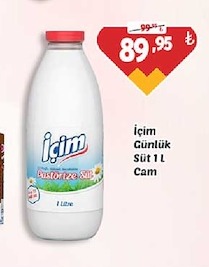 Içim Günlük Süt 1 L Cam