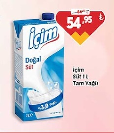Içim Süt 1 L Tam Yağlı