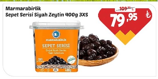 Marmarabirlik Sepet Serisi Siyah Zeytin 400G 3Xs