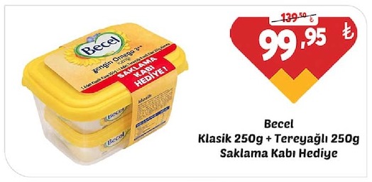 Becel Klasik 250G + Tereyağlı 250G Saklama Kabı Hediye