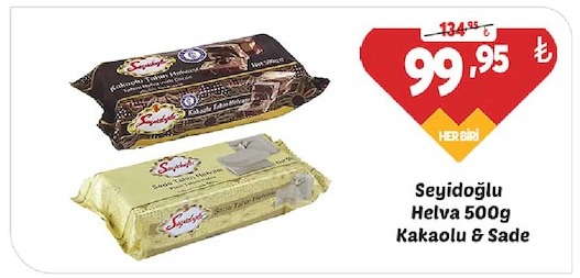 Seyidoğlu Helva 500G Kakaolu & Sade