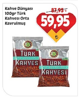 Kahve Dünyası 100Gr Türk Kahvesi Orta Kavrulmuş