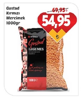 Gustad Kırmızı Mercimek 1000Gr