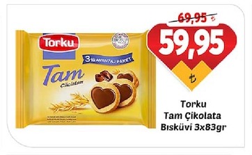 Torku Tam Çikolata Bisküvi 3X83Gr