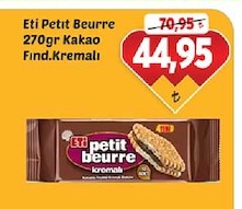 Eti Petit Beurre 270Gr Kakao Fınd.Kremalı