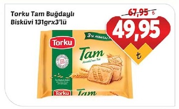 Torku Tam Buğdaylı Bisküvi 131Grx3'Lü