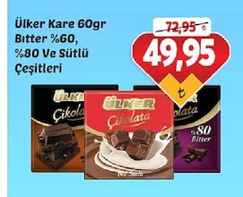 Ülker Kare 60Gr Bitter %60 %80 Ve Sütlü Çeşitleri