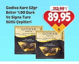 Godiva Kare 52Gr Bitter %90 Dark Ve Signa Ture Sütlü Çeşitleri