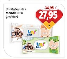 Uni Baby Islak Mendil 90'Lı Çeşitleri
