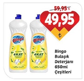 Bingo Bulaşık Deterjanı 650Ml Çeşitleri