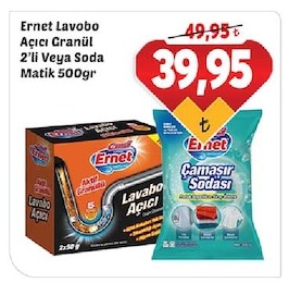Ernet Lavabo Açıcı Granül 2'Li Veya Soda Matik 500Gr