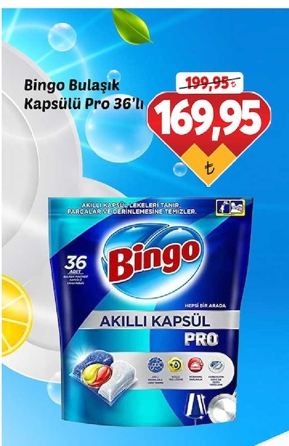 Bingo Bulaşık Kapsülü Pro 36'Lı