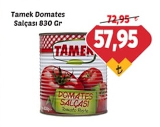 Tamek Domates Salçası 830 Gr