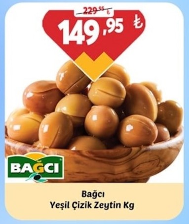 Bağcı Yeşil Çizik Zeytin Kg