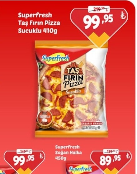 Superfresh Taş Fırın Pizza Sucuklu 410G
