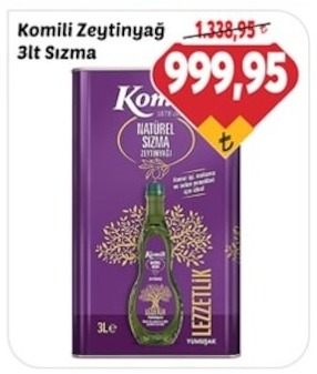 Komili Zeytinyağ 3Lt Sızma