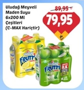 Uludağ Meyveli Maden Suyu 6X200 Ml Çeşitleri (C-Max Hariçtir)