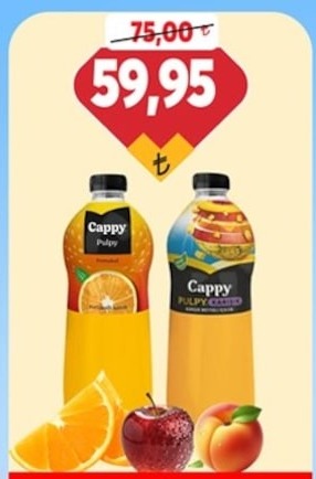 Cappy Pulpy Portakal Suyu 1Lt