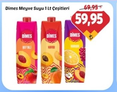 Dimes Meyve Suyu 1 Lt Çeşitleri